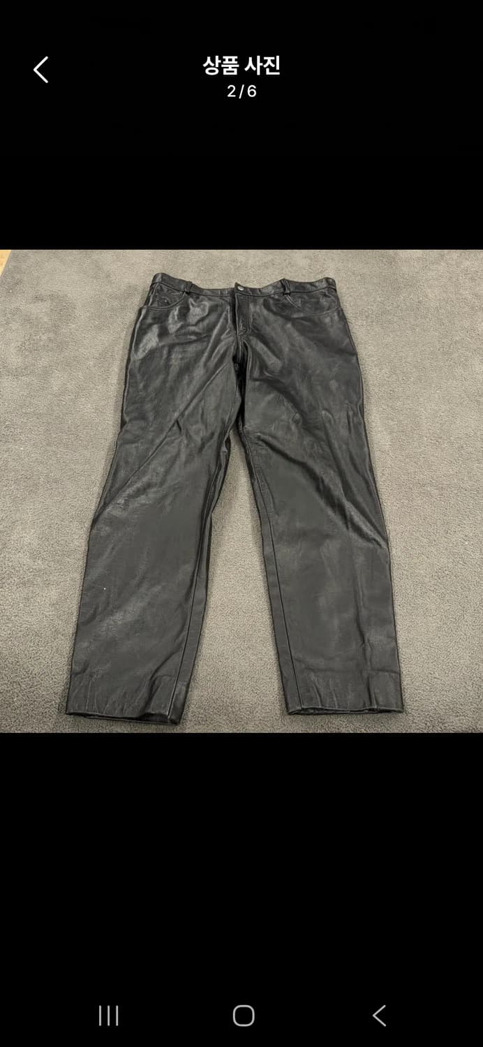 [정품] genuine leather 블랙 가죽 바지 팬츠 c1 상품이미지2