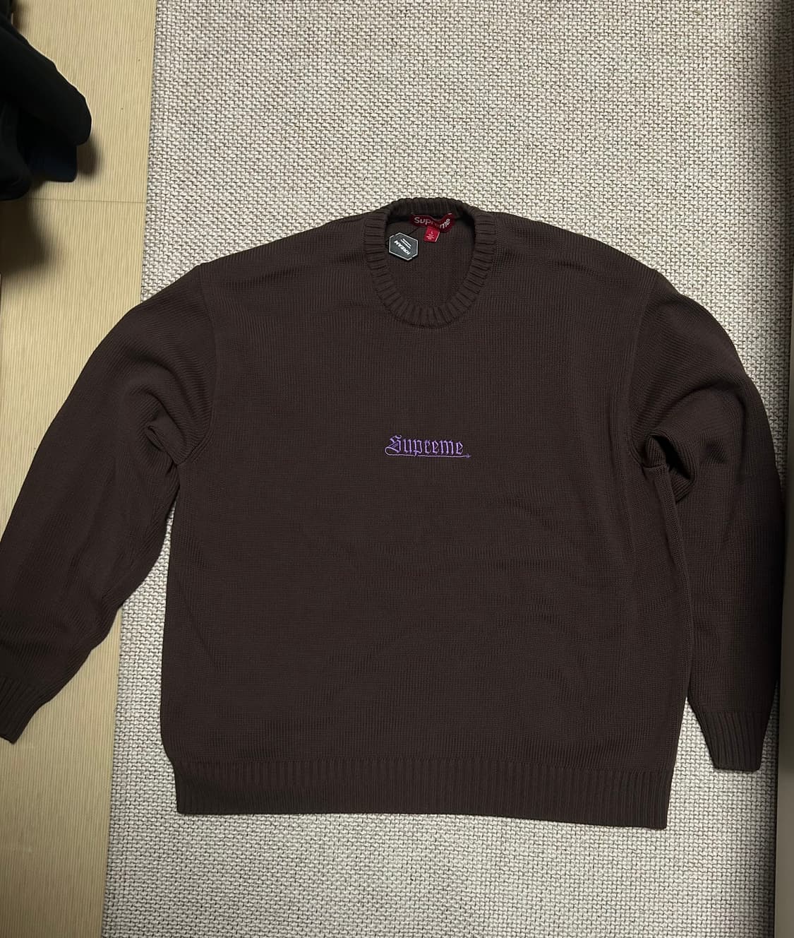 슈프림 올드 잉글리쉬 브라운 니트 L 상품이미지1