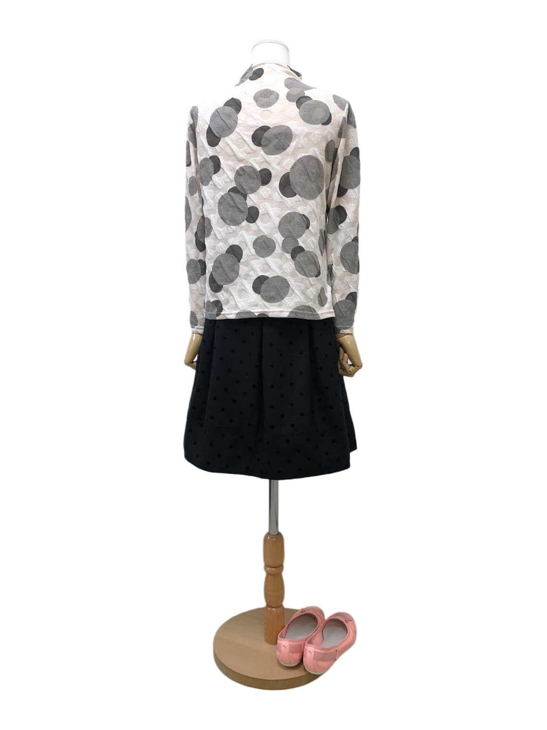 플라워 도트 터틀넥 목폴라 티셔츠 상품이미지6