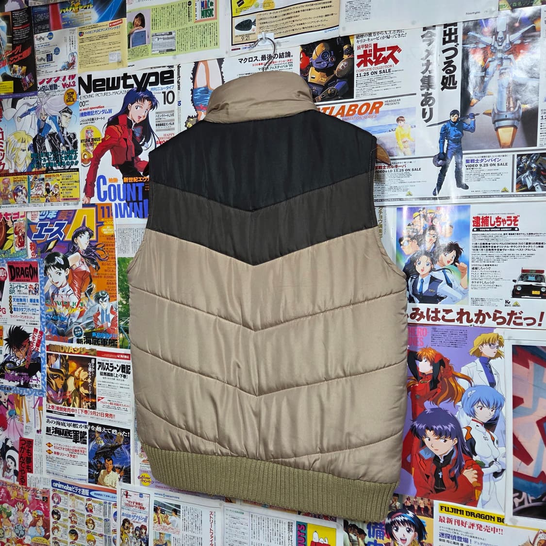 JPN 브라운 배색 패딩 베스트 상품이미지5