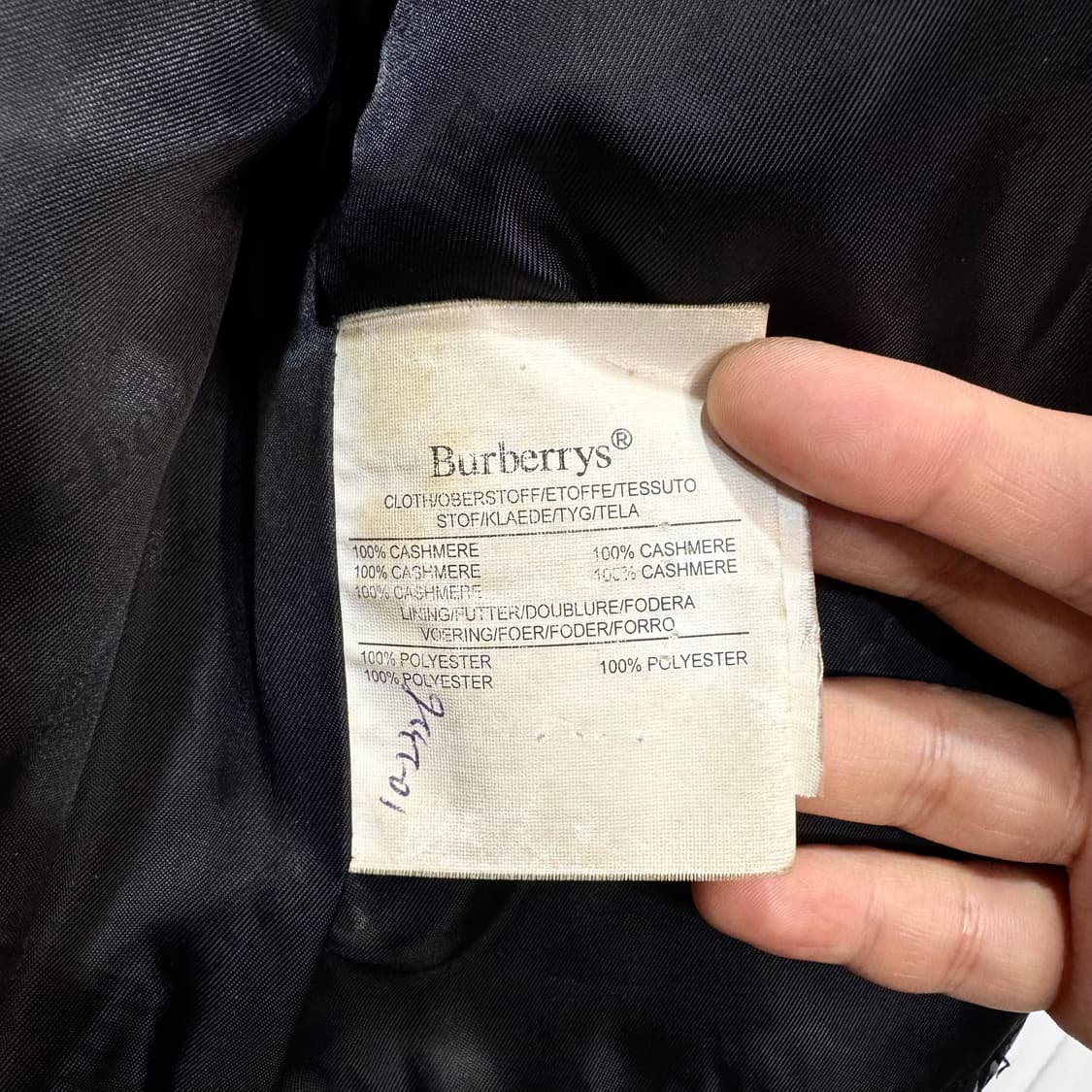 90s 버버리 핸드메이드 캐시미어 블루종 자켓 made in ENGLAN 상품이미지10
