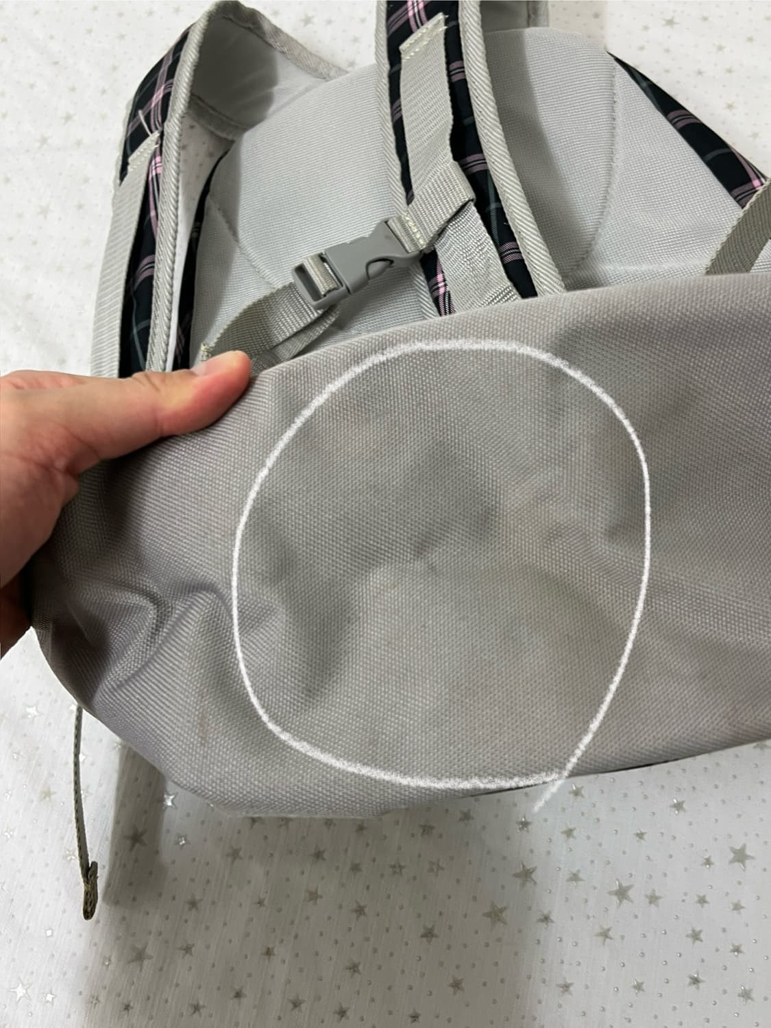 베네통 블랙 핑크 체크 백팩 💕 상품이미지8