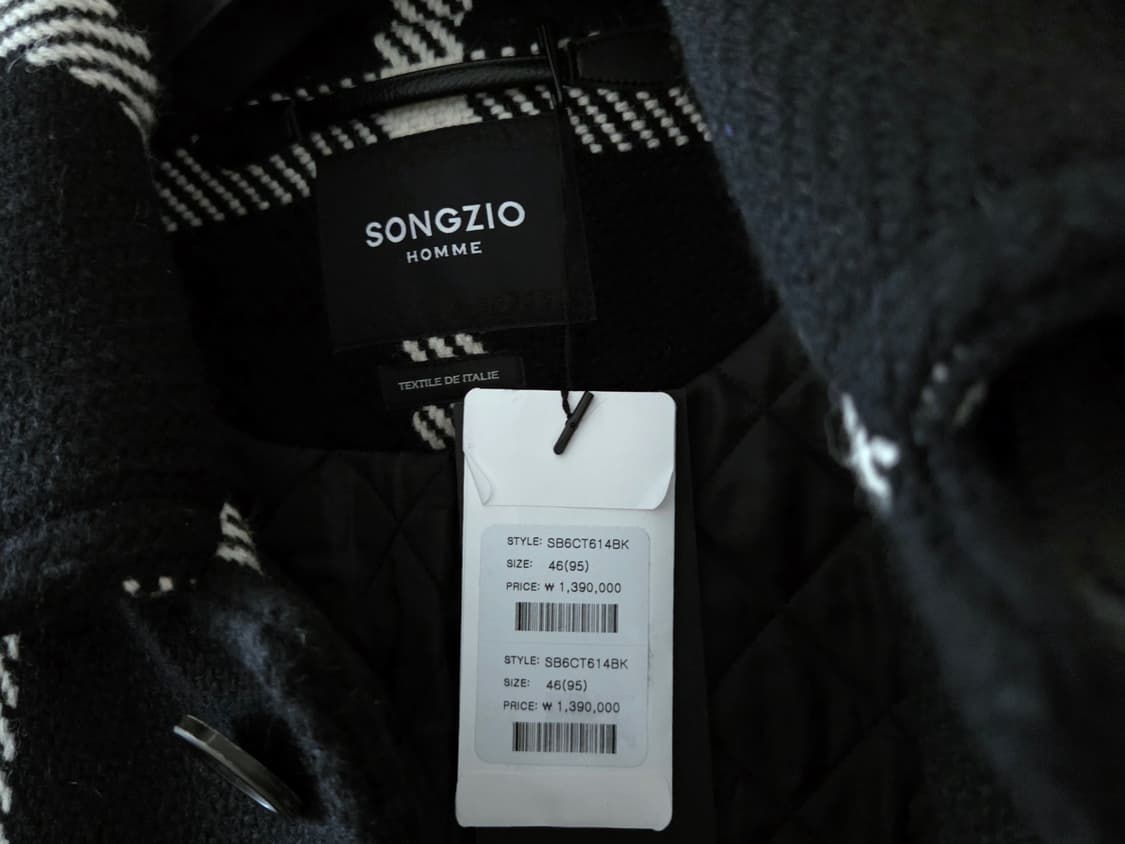 [정품] 송지오옴므 트위드 소재 남성 코트 46 (실측 105~107) 상품이미지5
