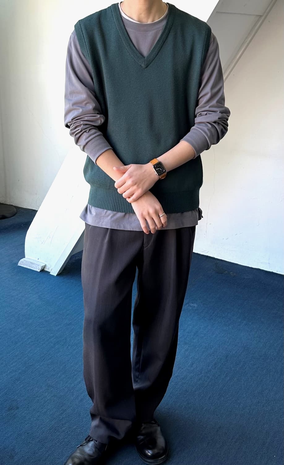 High count wool acrylic knit vest 상품이미지8