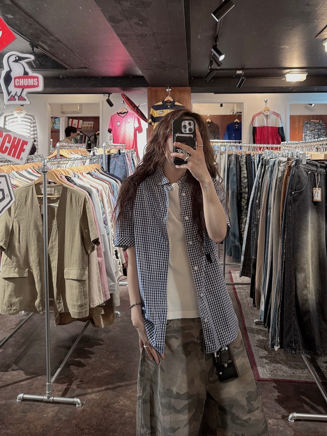 더블탭스 WTAPS 블루 체크 패치 반팔 셔츠 S 상품이미지7