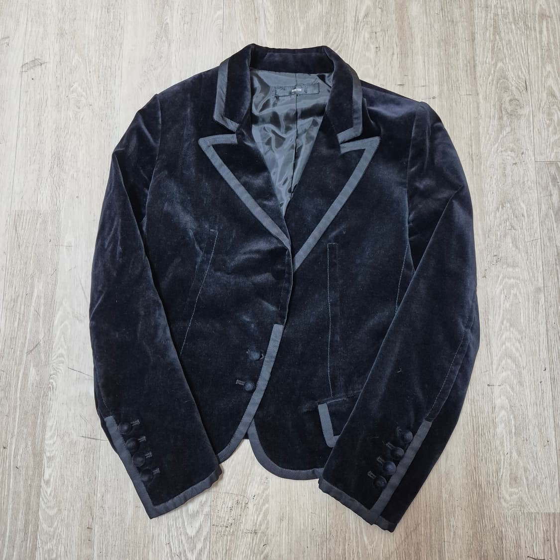 한섬 시스템 싱글 블레이저 카라 벨벳 자켓 상품이미지1