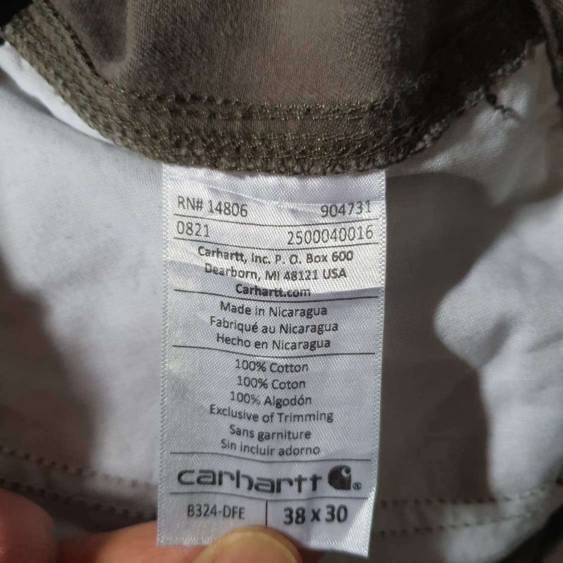 칼하트B324 워시드 트윌 던가리 워크 팬츠 no.81 상품이미지8