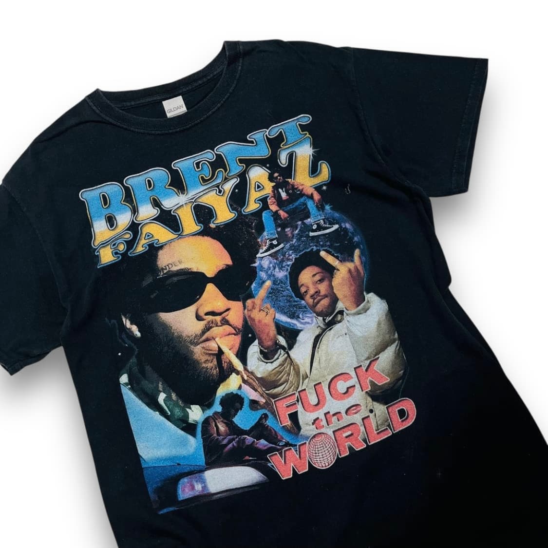 Fxck the world 올드스쿨 힙합 빈티지 반팔 티셔츠 상품이미지2