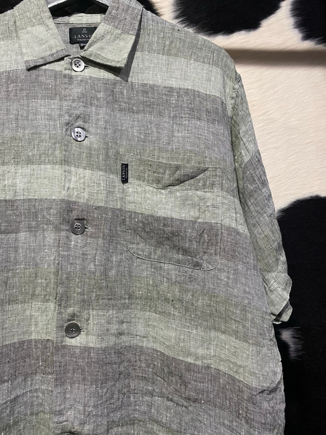 Lanvin 린넨 스트라이프 포켓 반팔 셔츠 상품이미지3