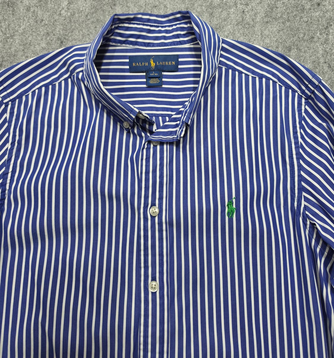 폴로 랄프로렌 블루 스트라이프 셔츠 걸즈 L 상품이미지3