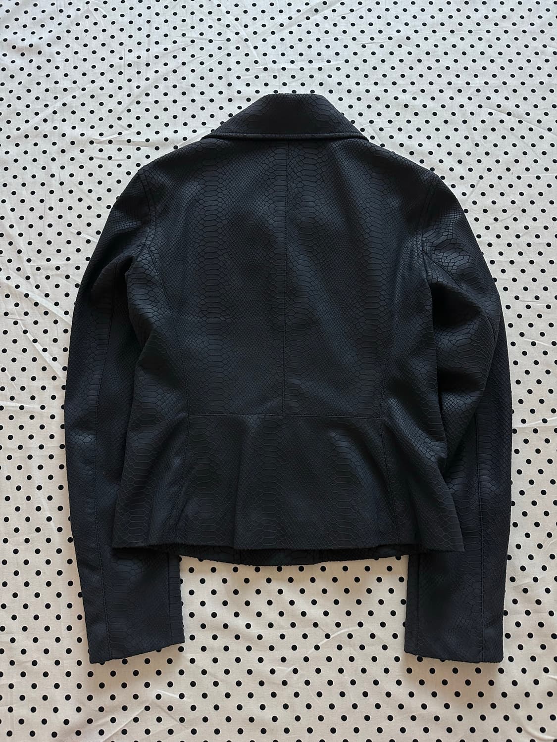 아르마니 익스체인지 파이톤 뱀피 패턴 라이더자켓 상품이미지4