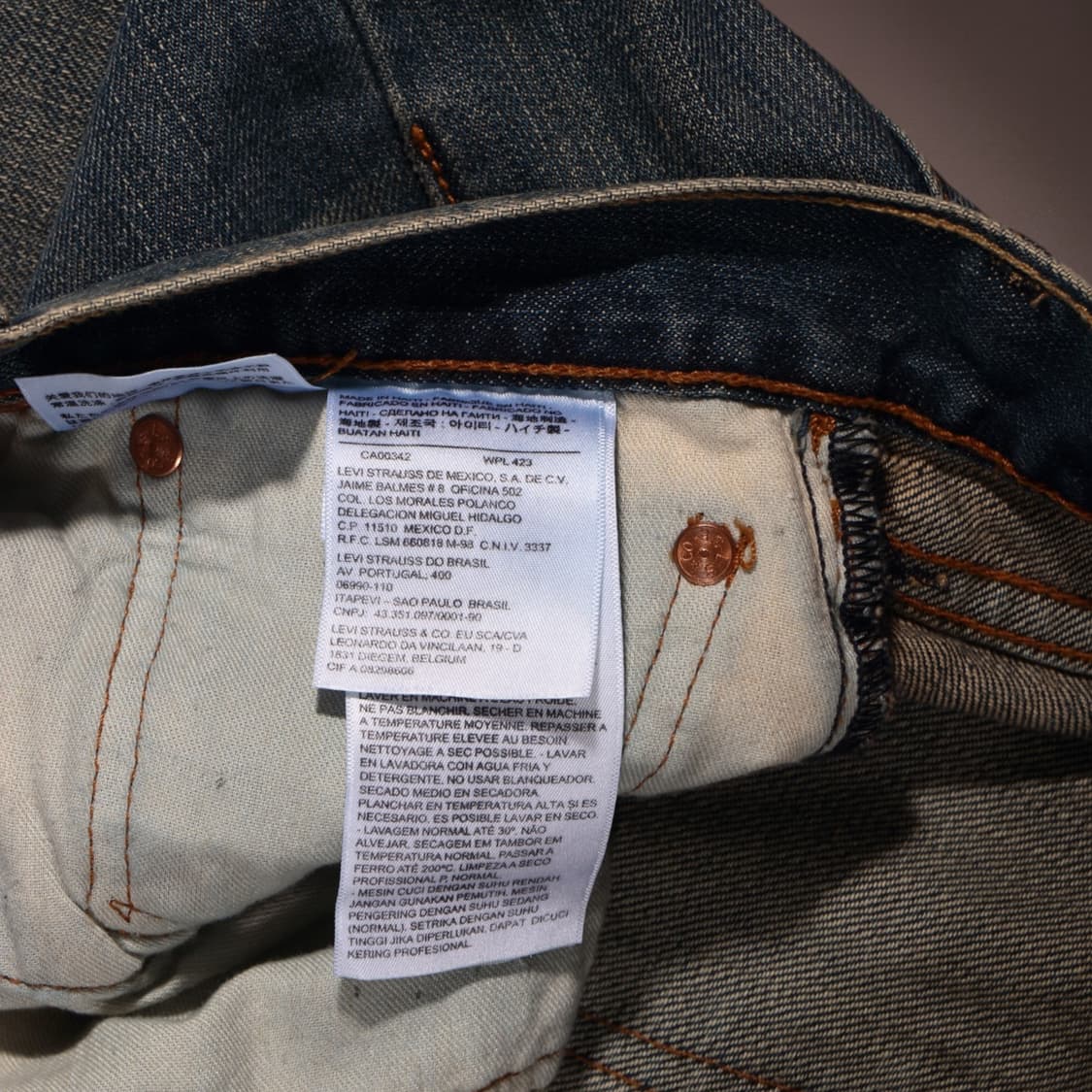 리바이스 501 워싱 데님팬츠 상품이미지3