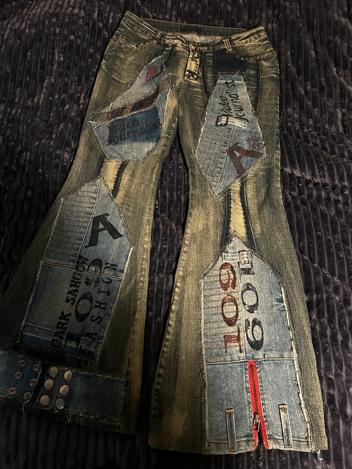 Denim Patch Detail Zipper Boots Cut Pant 상품이미지4