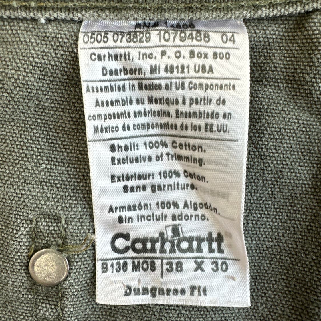 2005년 칼하트 B136 Moss 더블니 카펜더 팬츠  상품이미지6