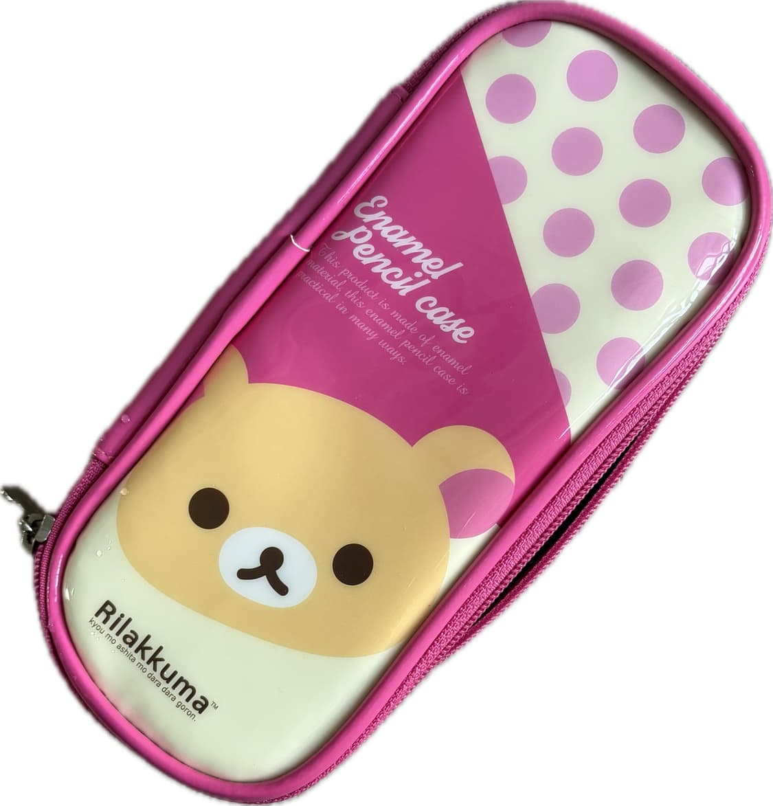 리락쿠마 펜슬파우치 핫핑크 도트 상품이미지1