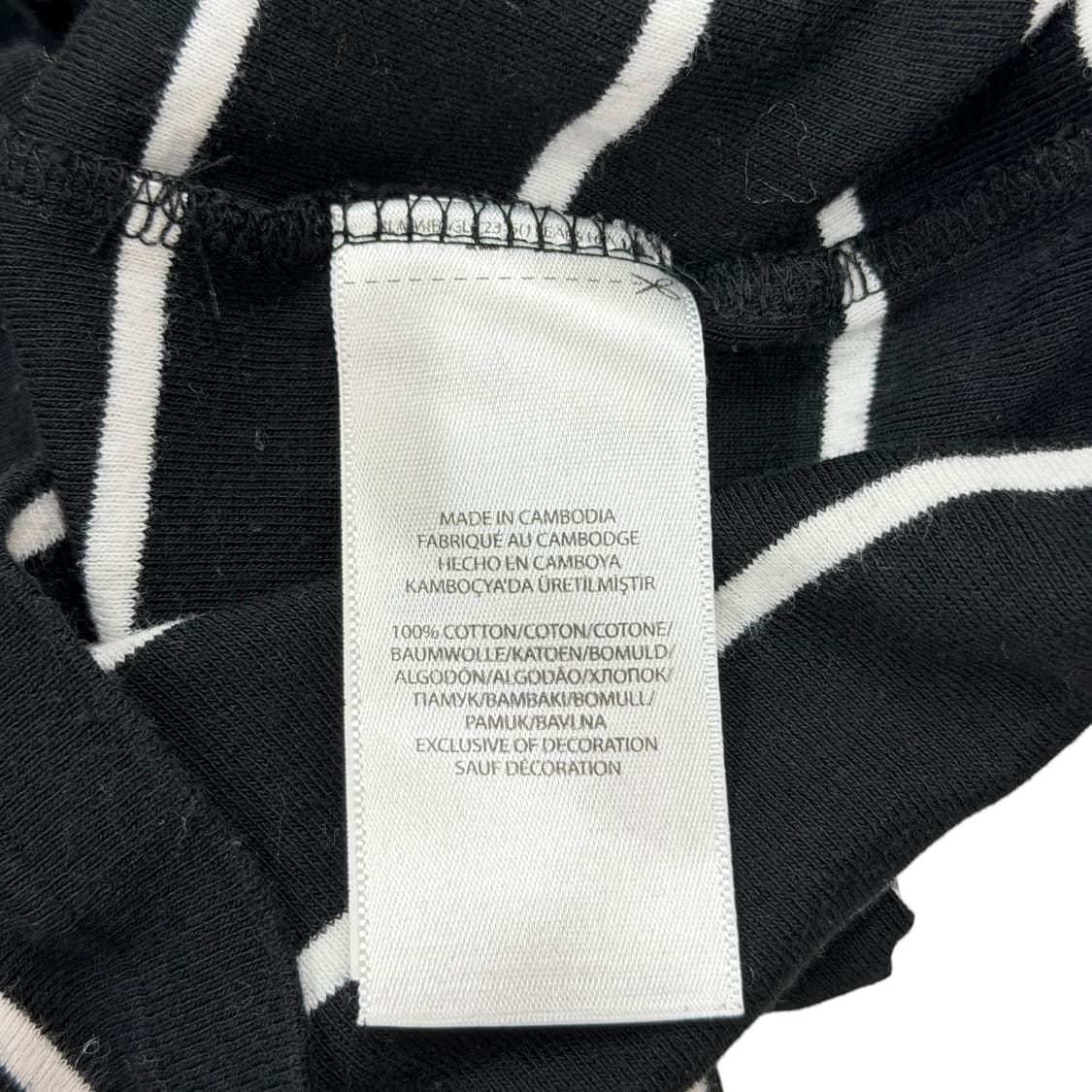 폴로 랄프로렌 여성 스트라이프 브이넥 롱슬리브 긴팔티 블랙 M 상품이미지4