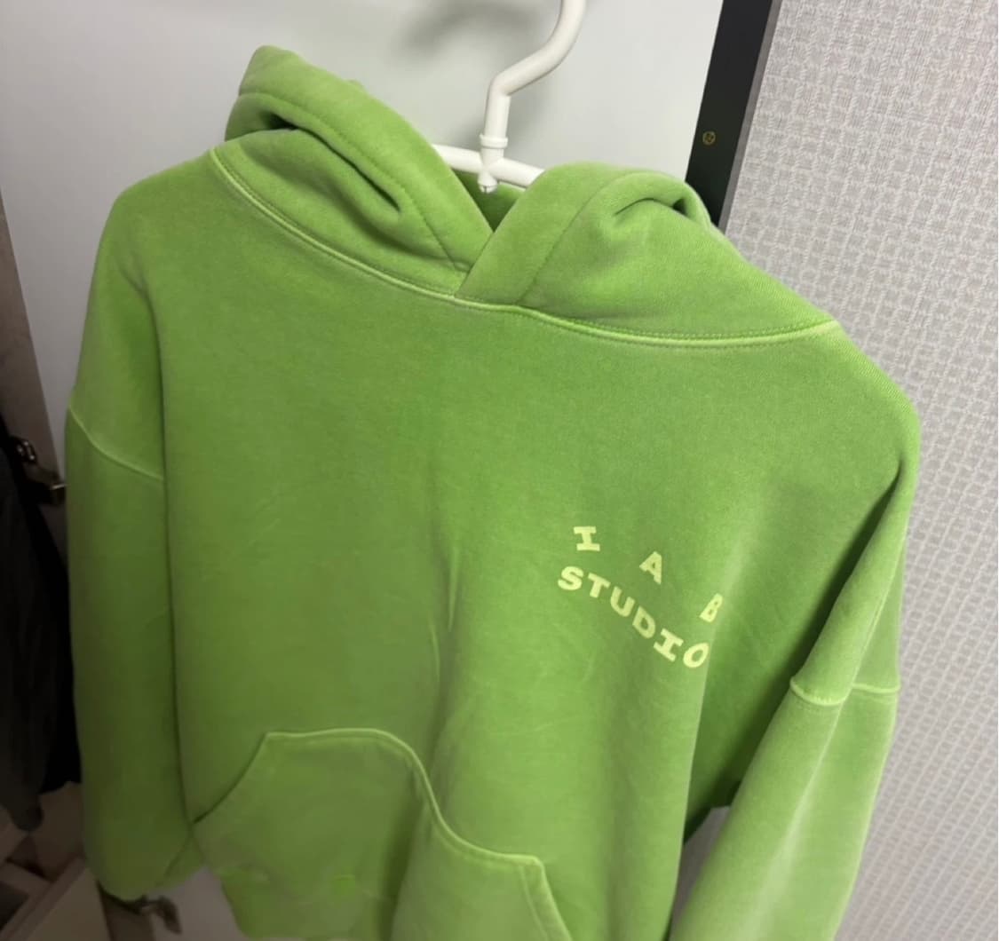 아이앱 스튜디오 피그먼트 후드티 애플 그린 M 상품이미지4