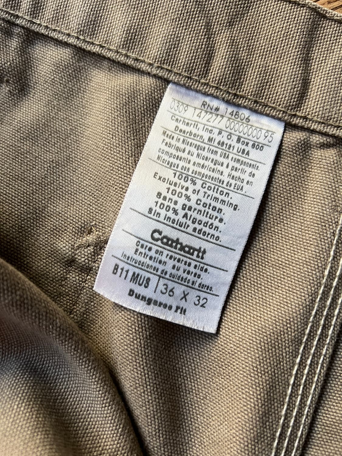 [36]칼하트 USA 빈티지 페인팅 머쉬룸 싱글니 카펜터 워크 팬츠 상품이미지3