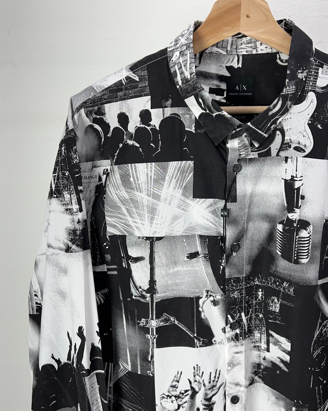 아르마니 익스체인지 메이드 인더 락 프린팅 코튼 셔츠 상품이미지2