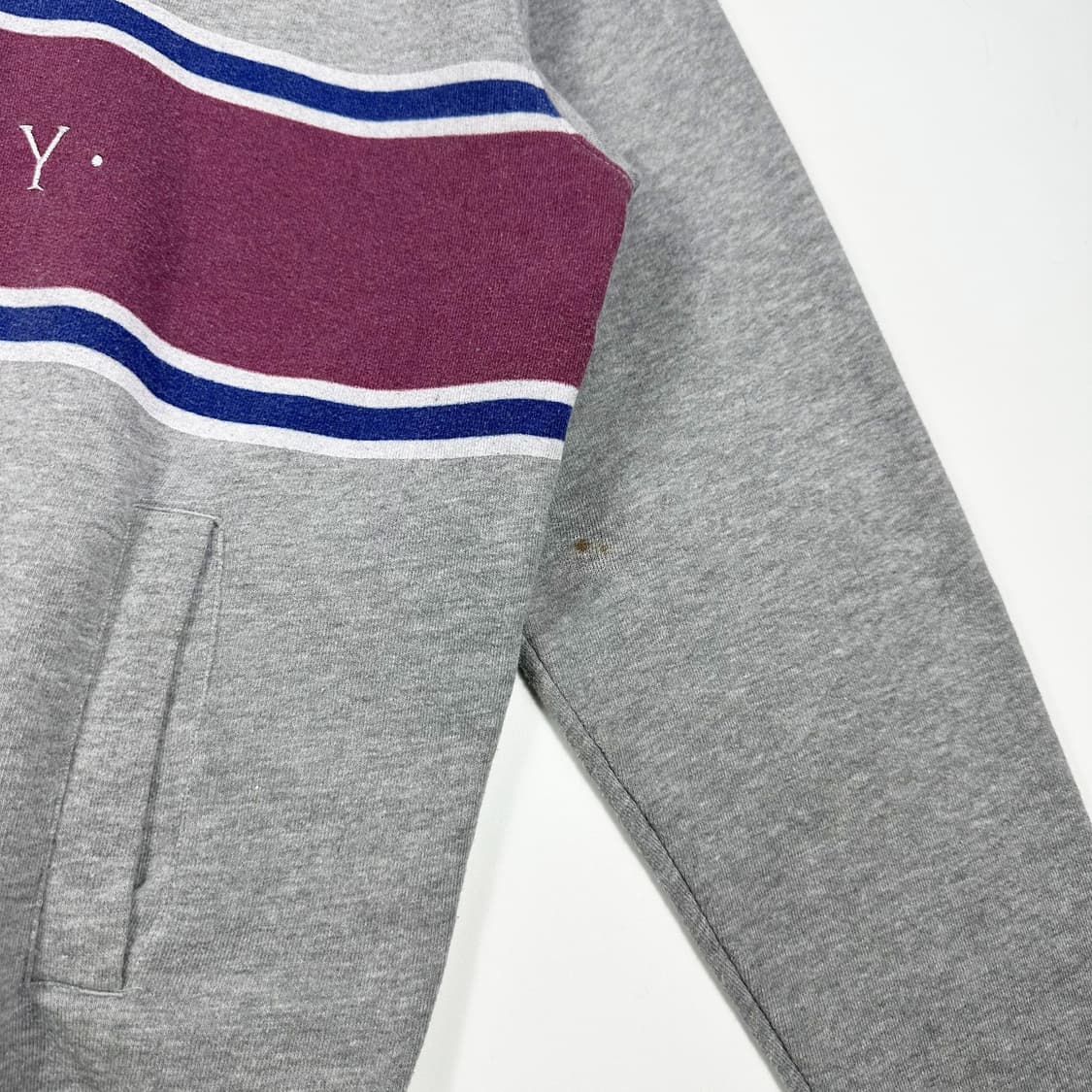 오베이 레터링 하프집업 그레이 맨투맨 (실측 L) 상품이미지4