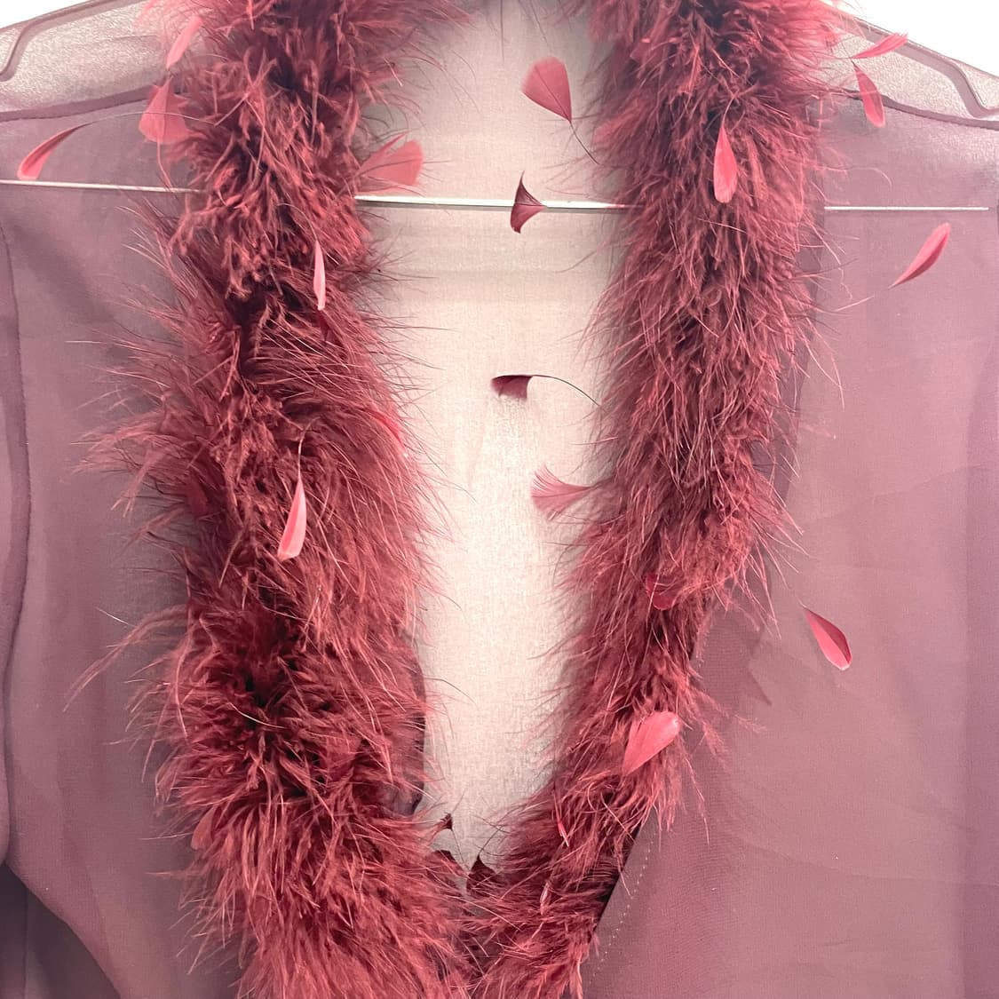 feather trim sheer cardigan 상품이미지3