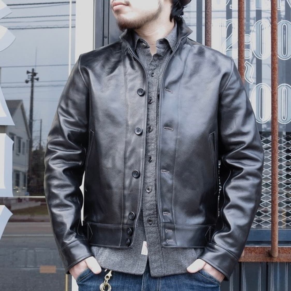 [40]트로피 클로딩 Steer hide A-1 숄 카라 스포츠 자켓 상품이미지3