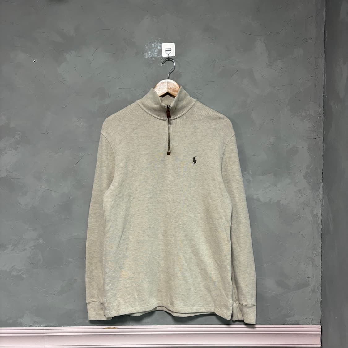 폴로 랄프로렌 니트 반집업 오트밀 베이지 상품이미지1