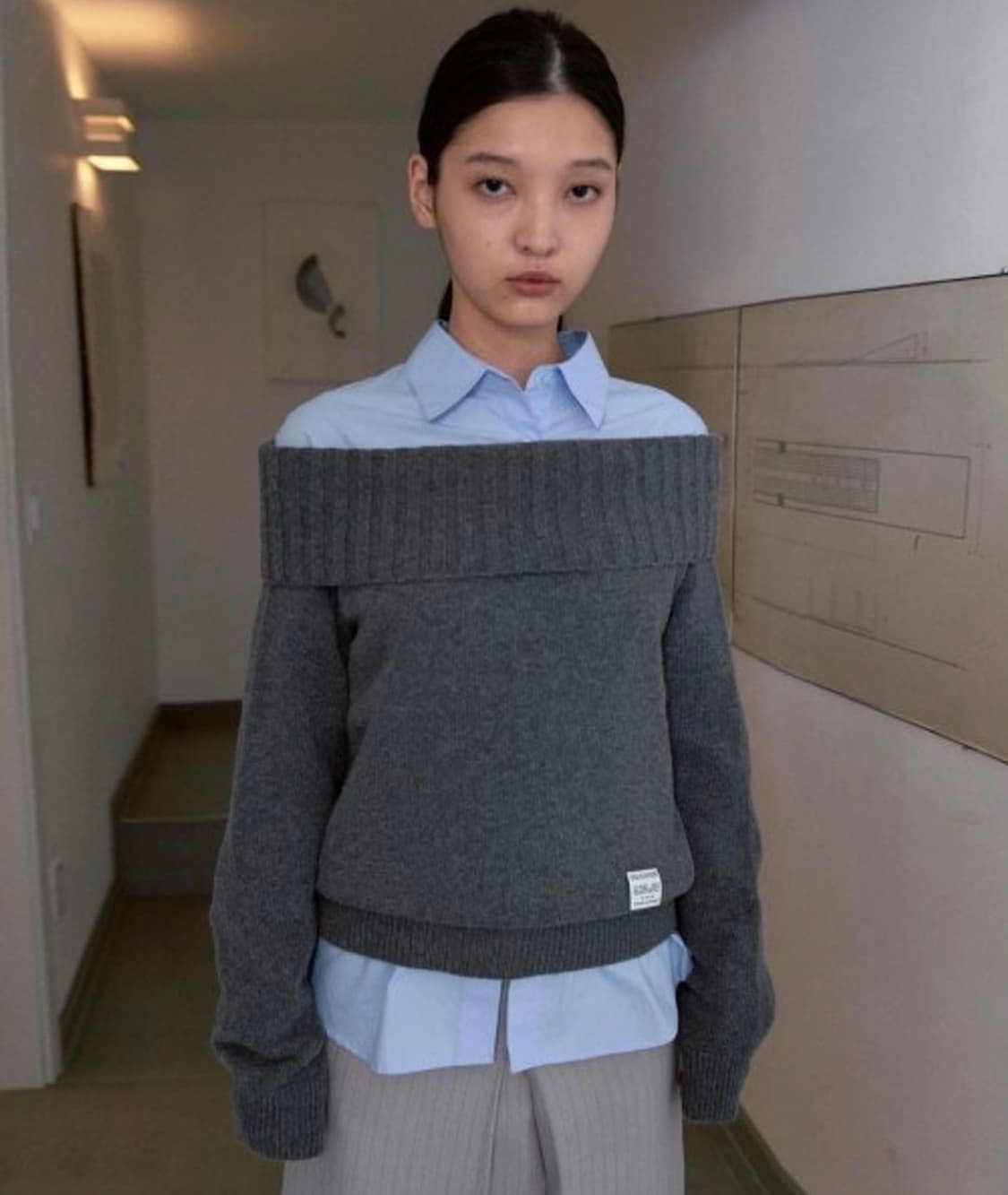 시눈 오프숄더 그레이 상품이미지1