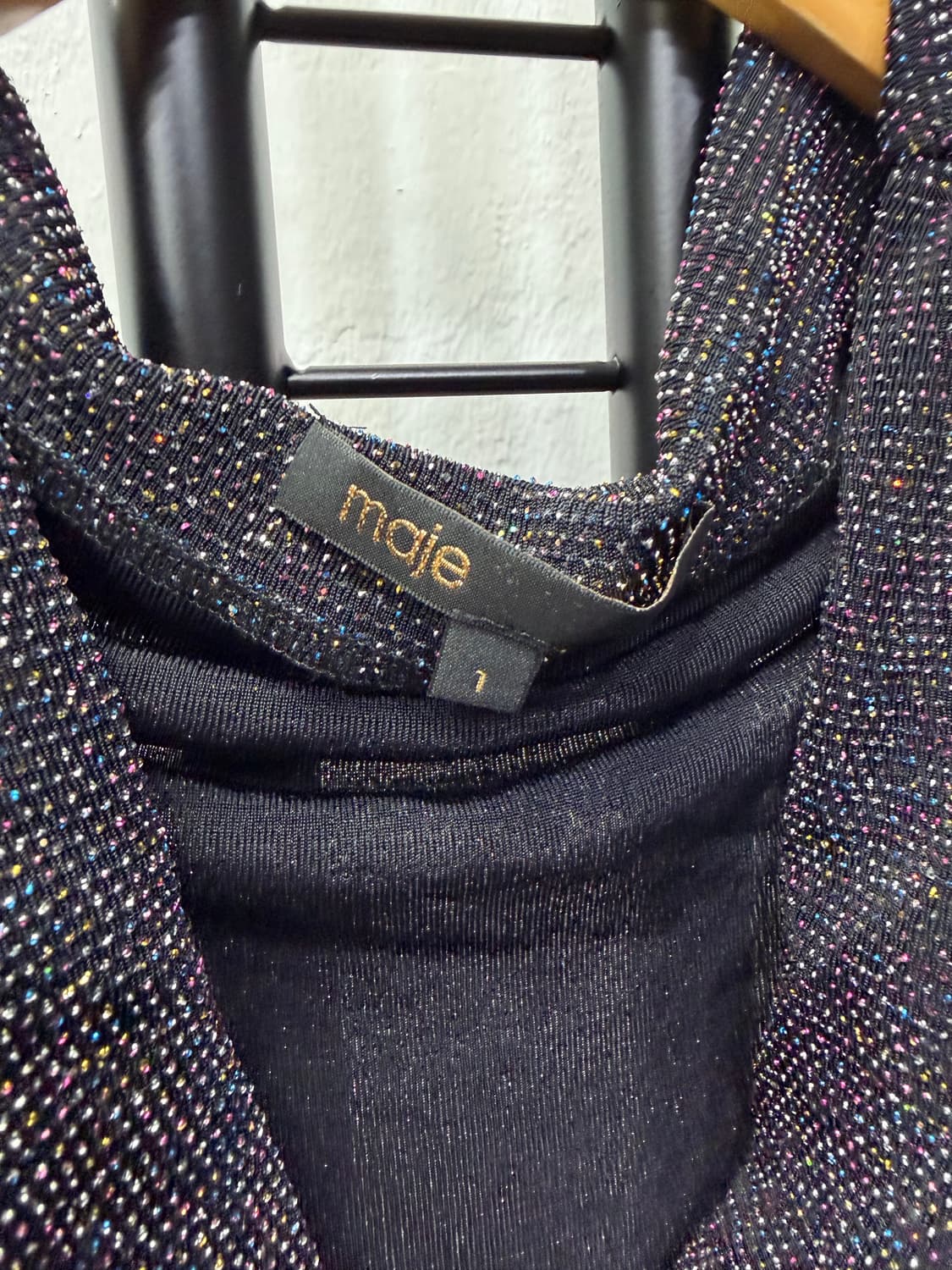 정품) maje 마쥬 블랙 반짝이 미니 원피스 1 상품이미지6