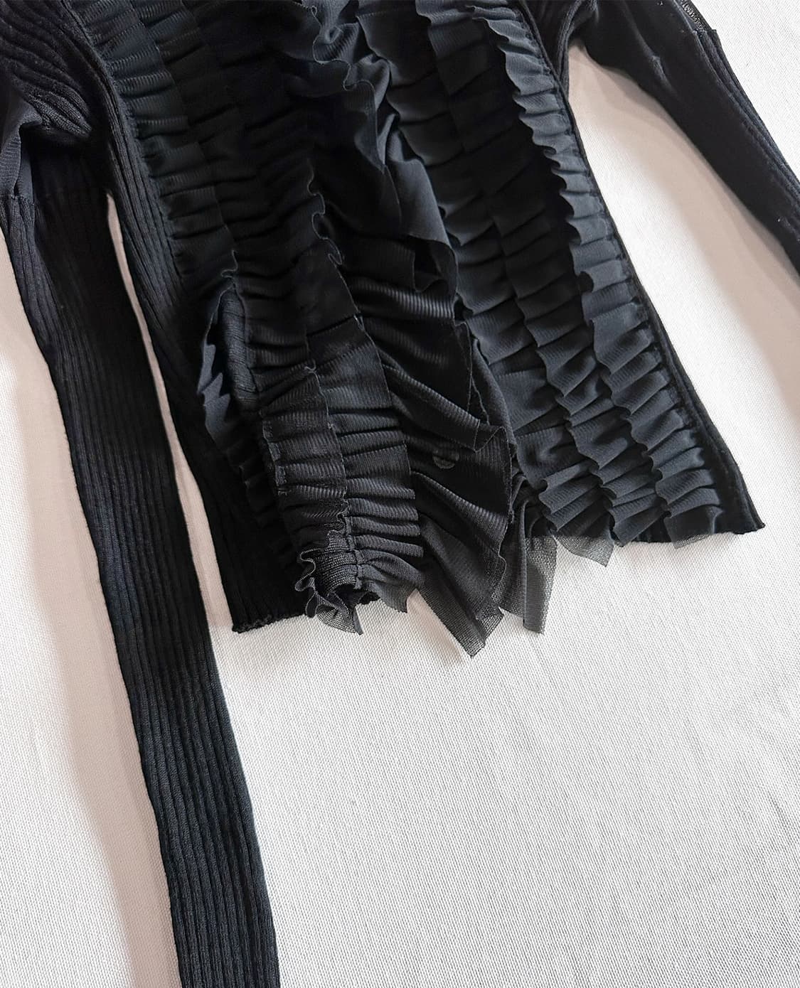 HIROKO BIS pleated ruffle cardigan 상품이미지6