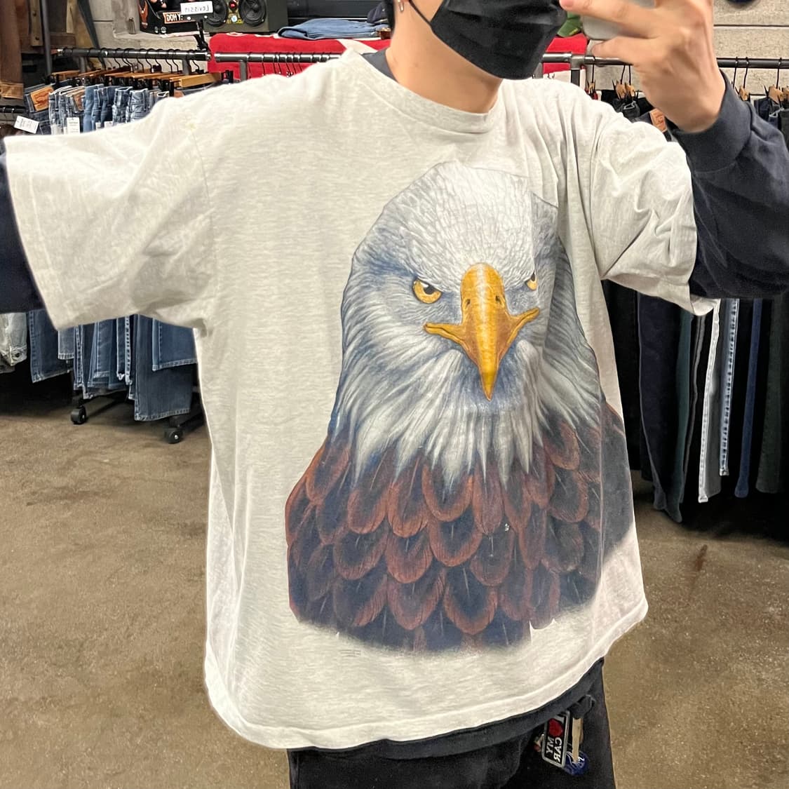 90s 이글 헤드 프린팅 티셔츠 (105-110) 상품이미지6