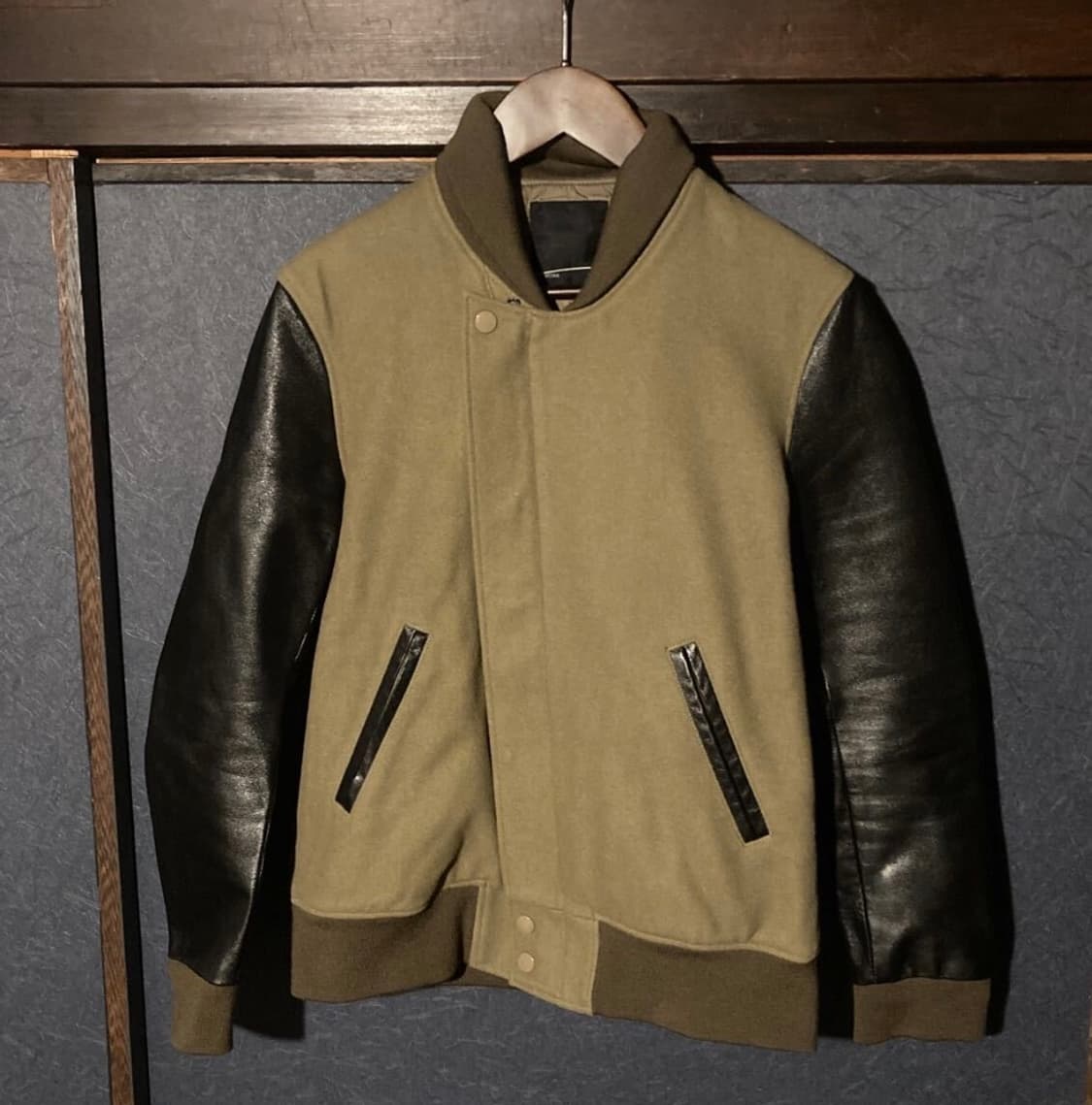 라드 뮤지션 레더 슬리브 울 바시티 자켓 상품이미지1