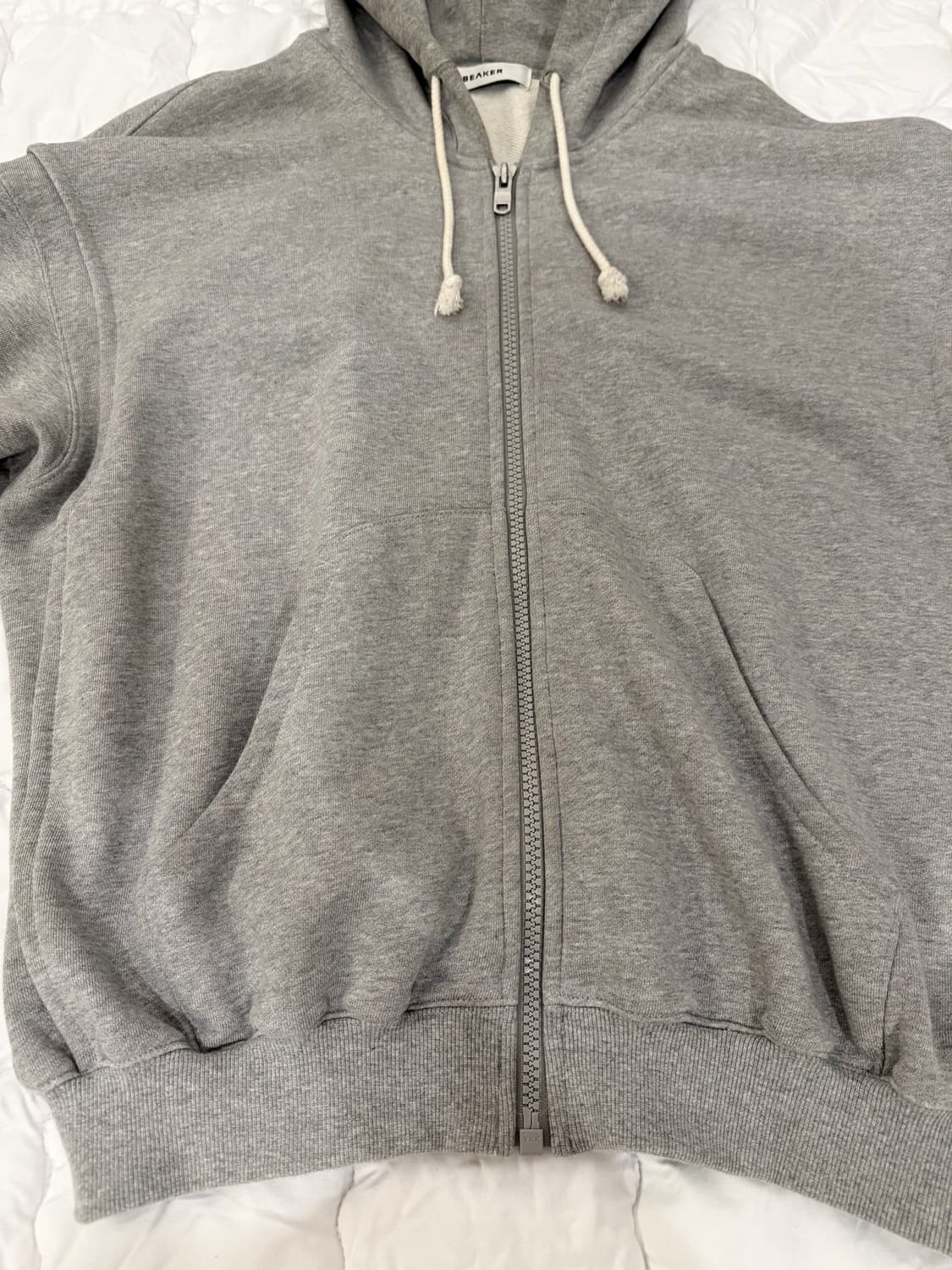 비이커 숏후드집업 멜란지그레이 상품이미지3