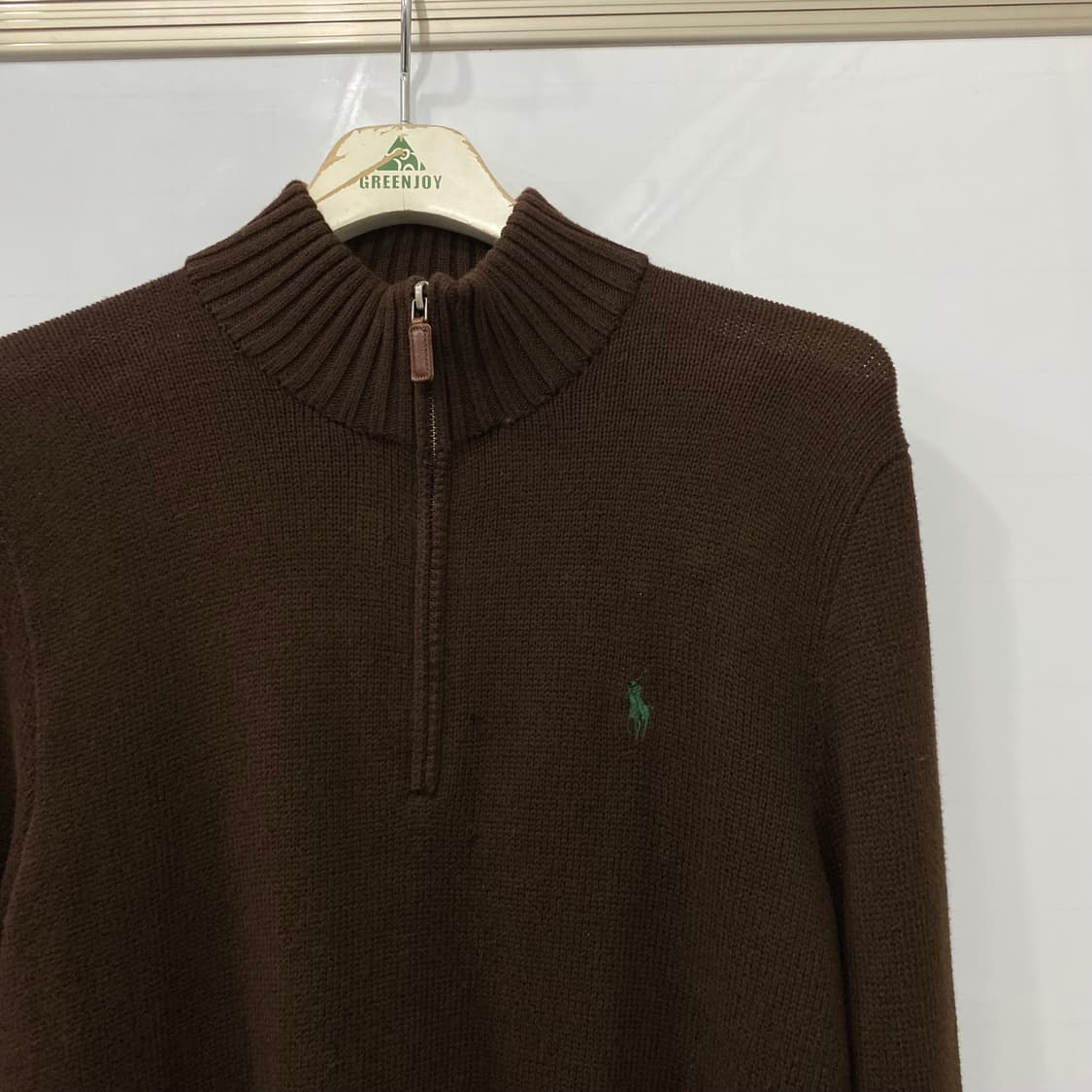 여성용 폴로 크롭 반집업 니트(M) 상품이미지3