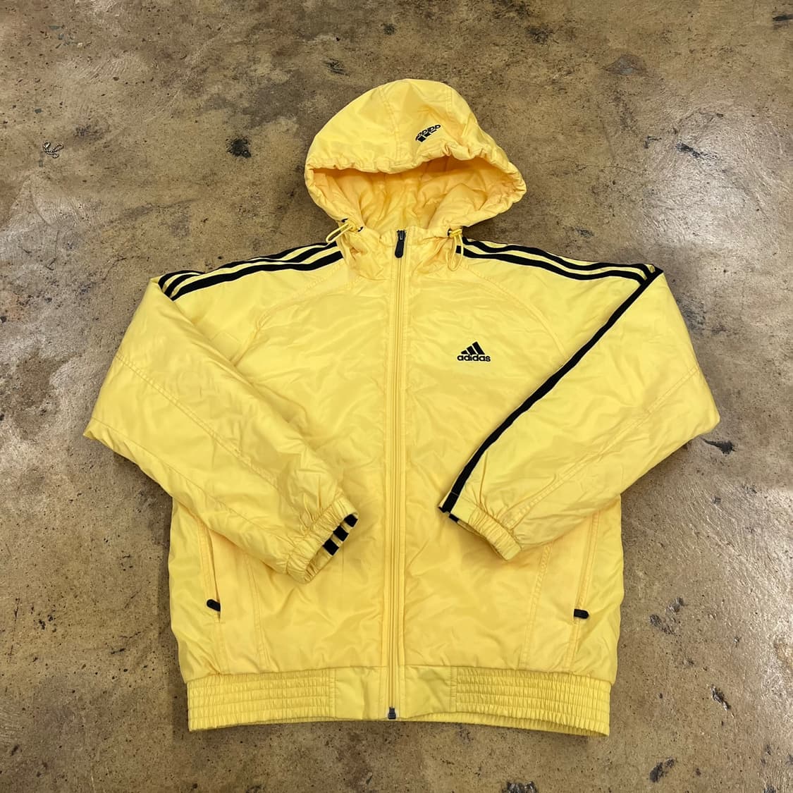 [정품/85] 아디다스 3선 옐로우 후드 패딩 수트 b18 상품이미지2