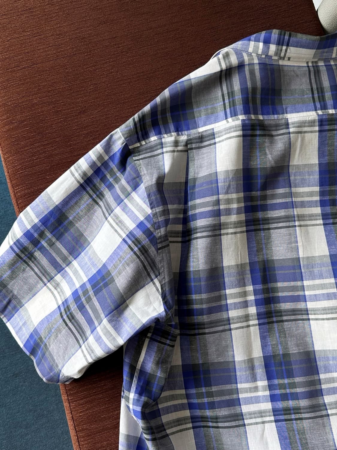 Natural cotton linen design check H/S sh 상품이미지6