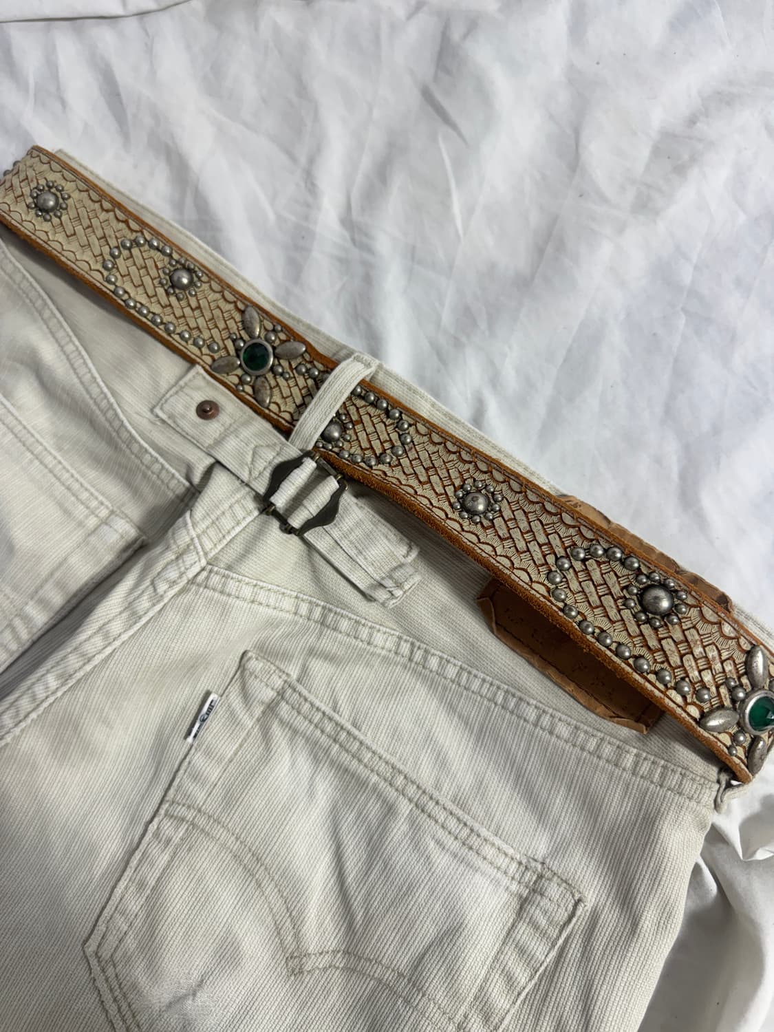 빈티지 잼 스톤 스터드 벨트 y2k 웨스턴 상품이미지4