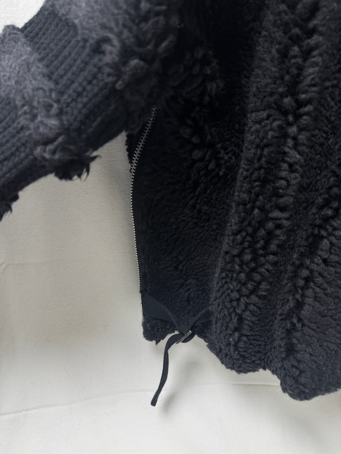 사카이 페이크 쉬어링 리브드 울 바시티 자켓 상품이미지9