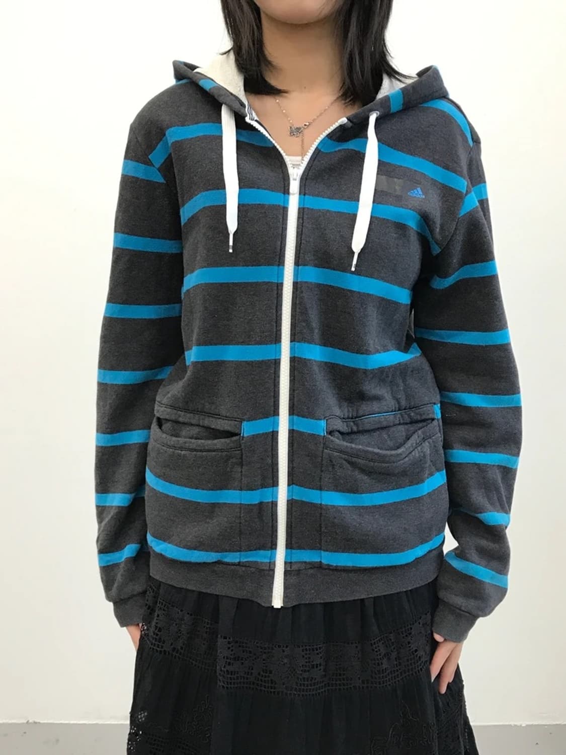 adidas Stripe Zip-Up Hoodie Jacket 상품이미지2