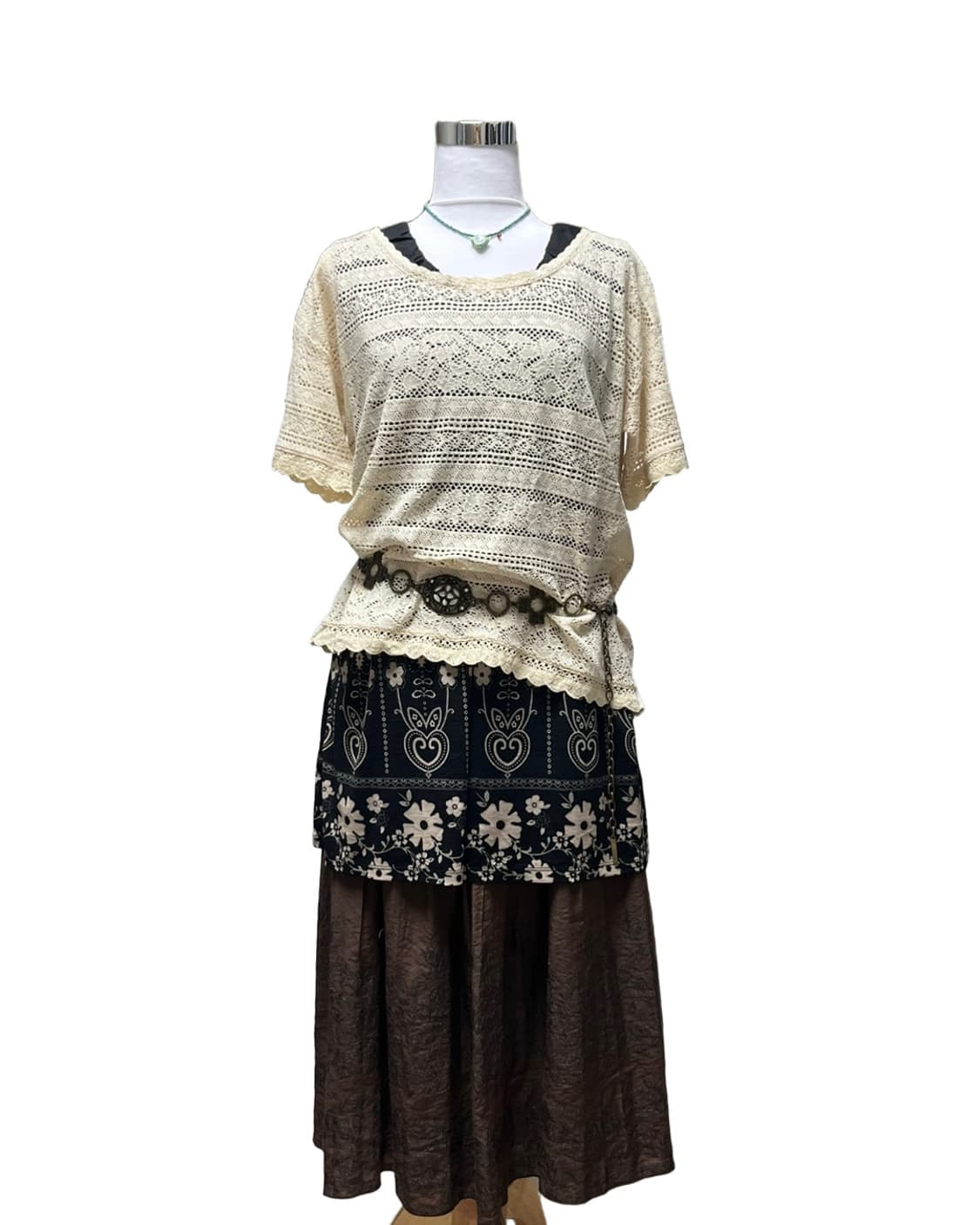 Flower pattern black top 상품이미지8