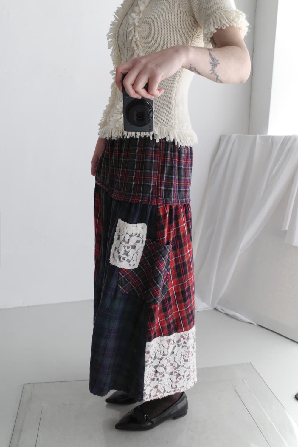 lace check pocket skirt  상품이미지6