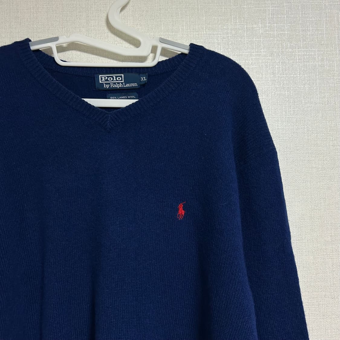 폴로 랄프로렌 램스울 브이넥 니트 네이비 XL 상품이미지4