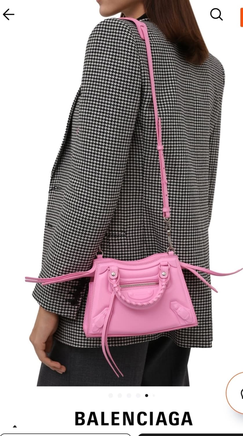 정품)급처상태좋음!발렌시아가 핑크 네오 클래식 탑핸들 시티모터크로스백가방 상품이미지1