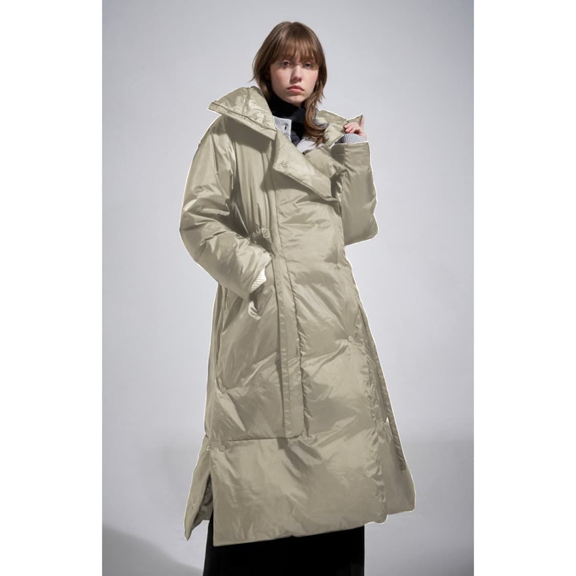 시스템 23 하이넥 구스 다운 롱 패딩 점퍼 상품이미지1