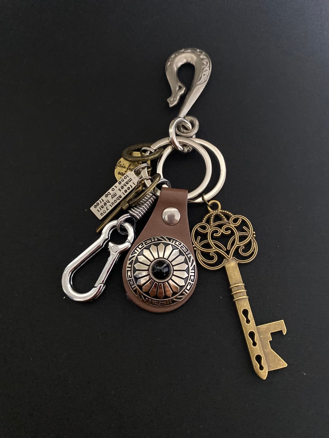 앤틱 레더 & 브라스 키링 상품이미지1