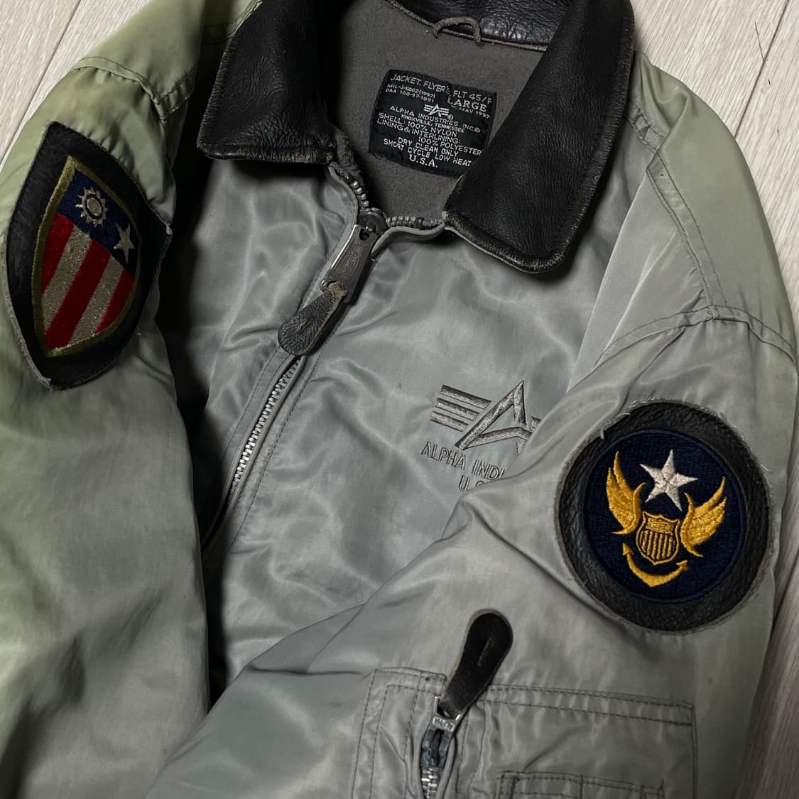 100 알파인더스트리 빈티지 가죽패치 ma-1  상품이미지3