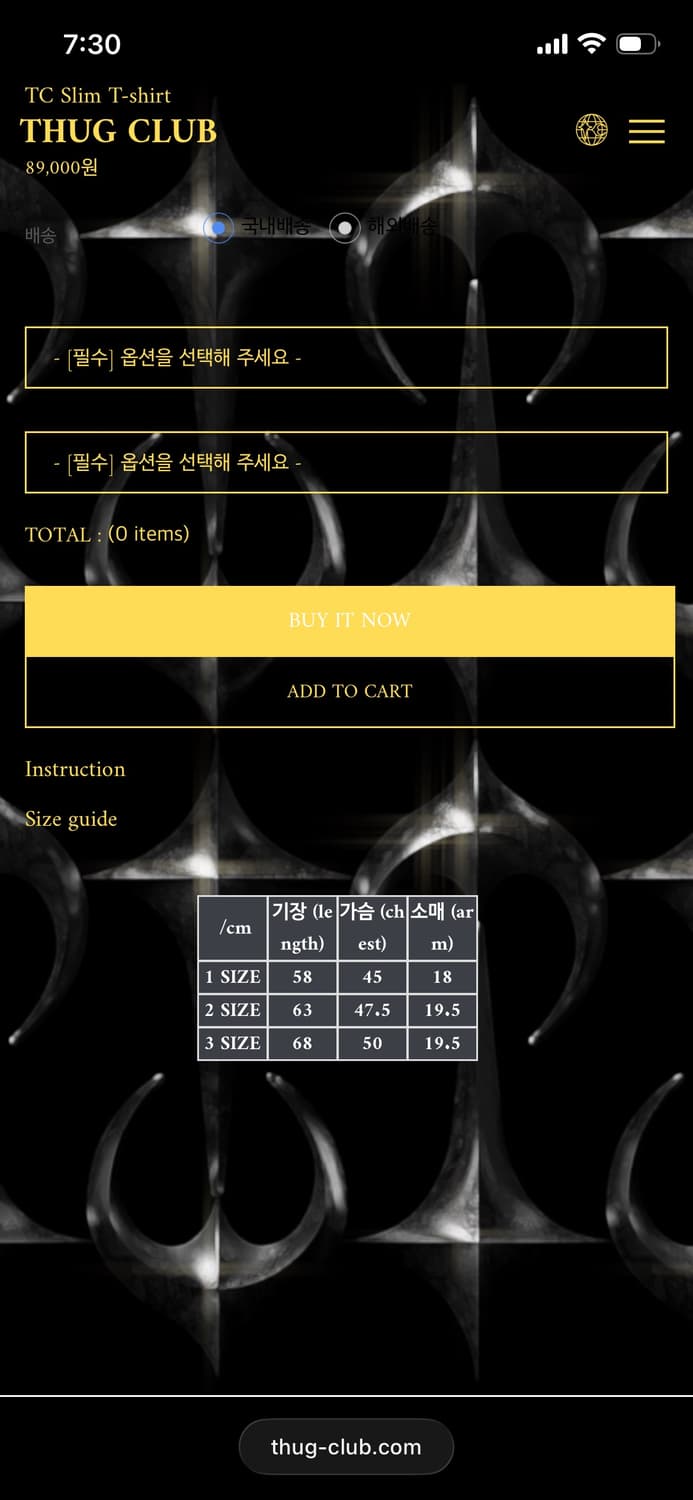 떠그클럽 슬림핏 반팔 블랙 상품이미지2