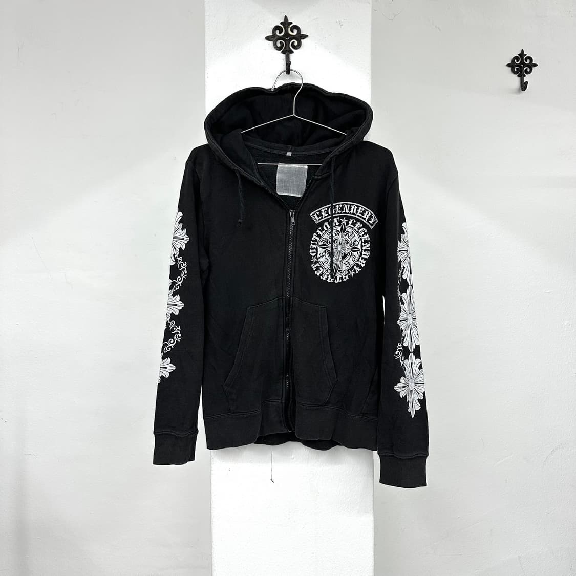 Cross printing hood zip-up 상품이미지3