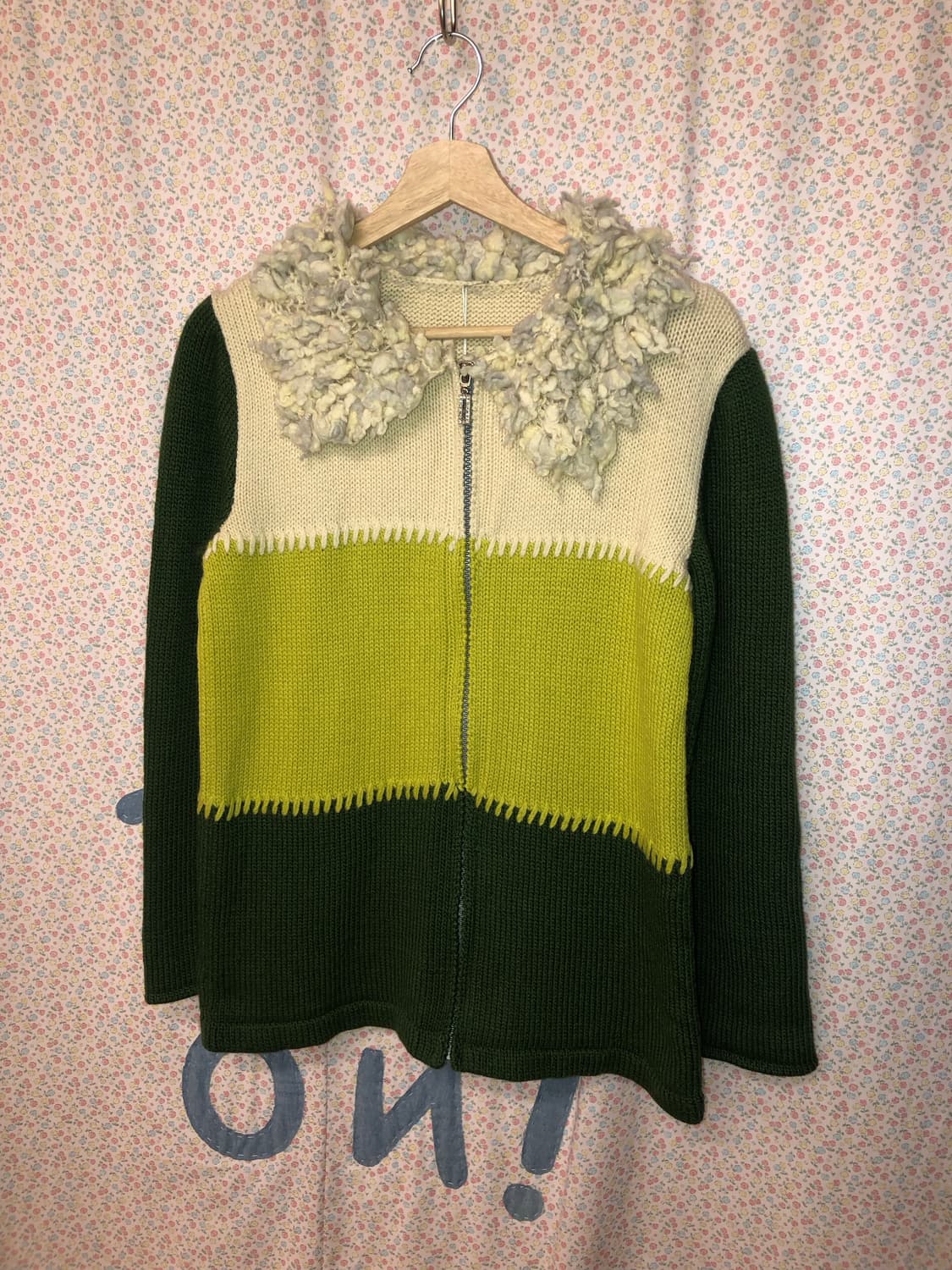 fur stitch knit zip-up 상품이미지1