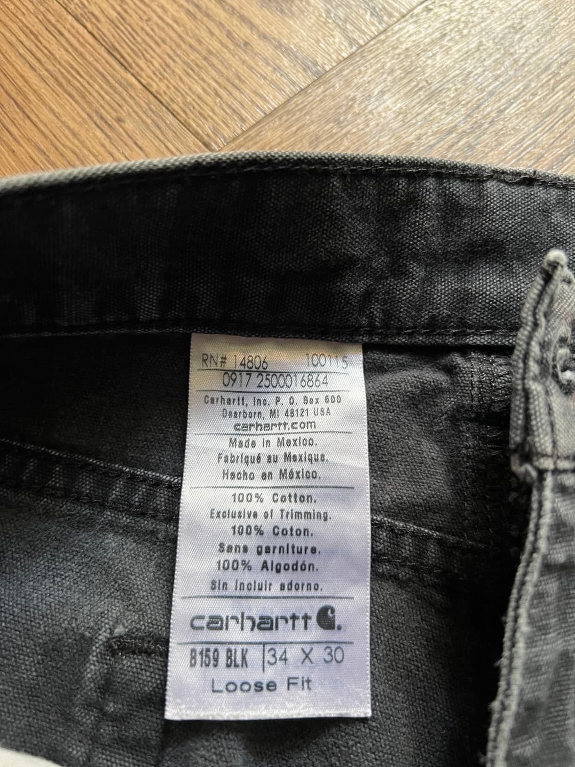 [34]칼하트 USA 하드 페이딩 블랙 싱글니 워크팬츠 상품이미지9